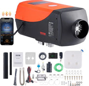 Stazione di riscaldamento diesel per auto - 5KW - 12V - riscaldamento automatico - ventilatore di aria - con display LCD & comando a distanza & app Bluetooth - per auto, camper, barche, camion - colore arancione