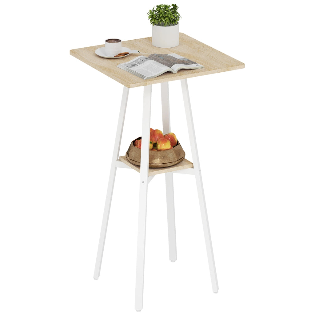 Tavolo da bar quadrato per 2 persone con ripiano ¨C zephmum ¨C 55x55x95 cm