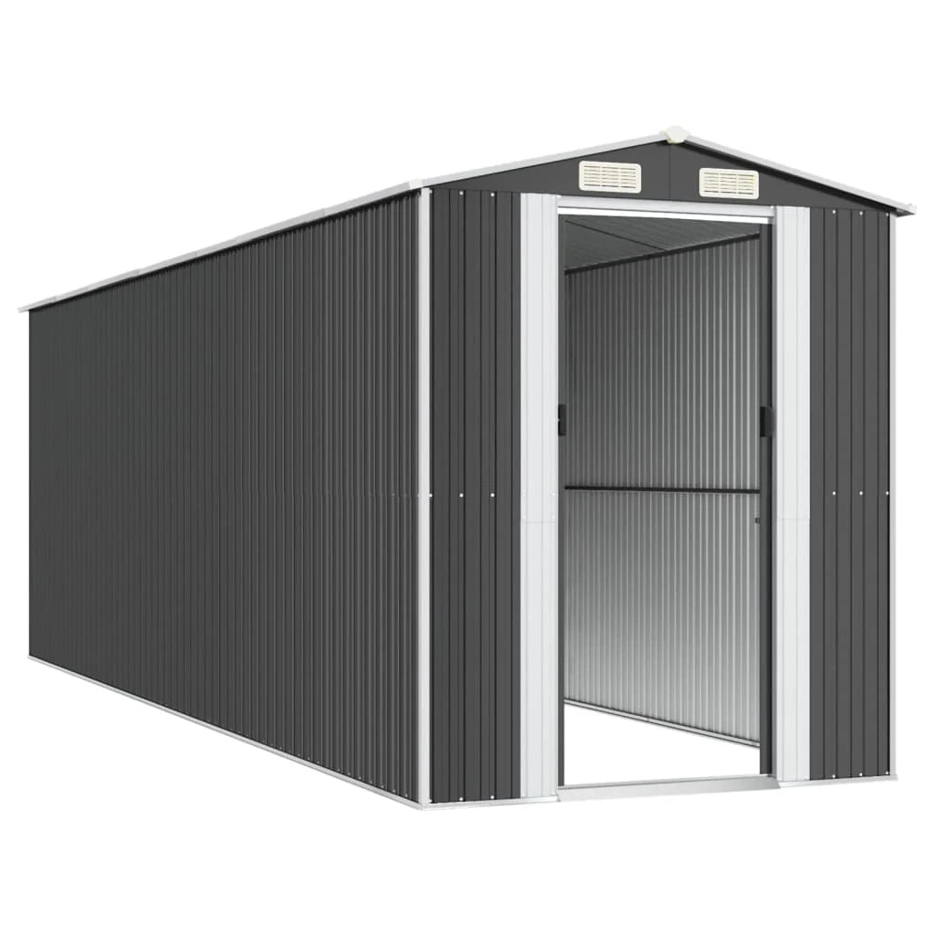 Casetta da giardino cabina ripostiglio casetta da esterno robusta casetta per attrezzi 192 x 606 x 223 cm acciaio zincato antracite 02_0022201