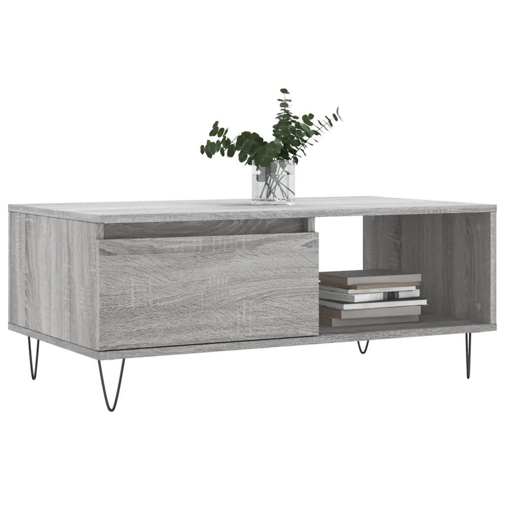 Tavolino Salotto Grigio Sonoma 90x50x36,5 cm Legno Multistrato 830570