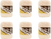 Gomitoli di lana ecru - 6 Pacchi da 71g/2.5oz - Cotone - Medio (Worsted) - 120 Yards - Maglia a maglia - Sugar'N crème