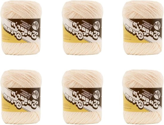 Gomitoli di lana ecru - 6 Pacchi da 71g/2.5oz - Cotone - Medio (Worsted) - 120 Yards - Maglia a maglia - Sugar'N crème