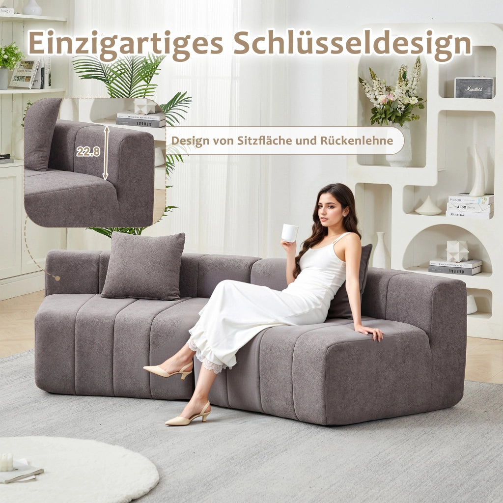 Modulo Divano Chenille con Cuscini ¨C Minimal ¨C tessuto imbottito