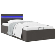 Giroletto con Contenitore e LED Grigio Scuro Tessuto 90x200 cm 285600