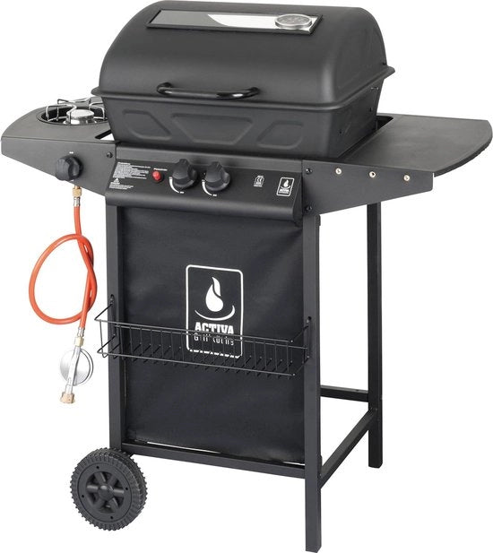 Griglia a Gas Premium con Bruciatori Senza Fiamma e Regolabili, Incluso Coperchio di Protezione - Ideale per il Piacevole Barbecue