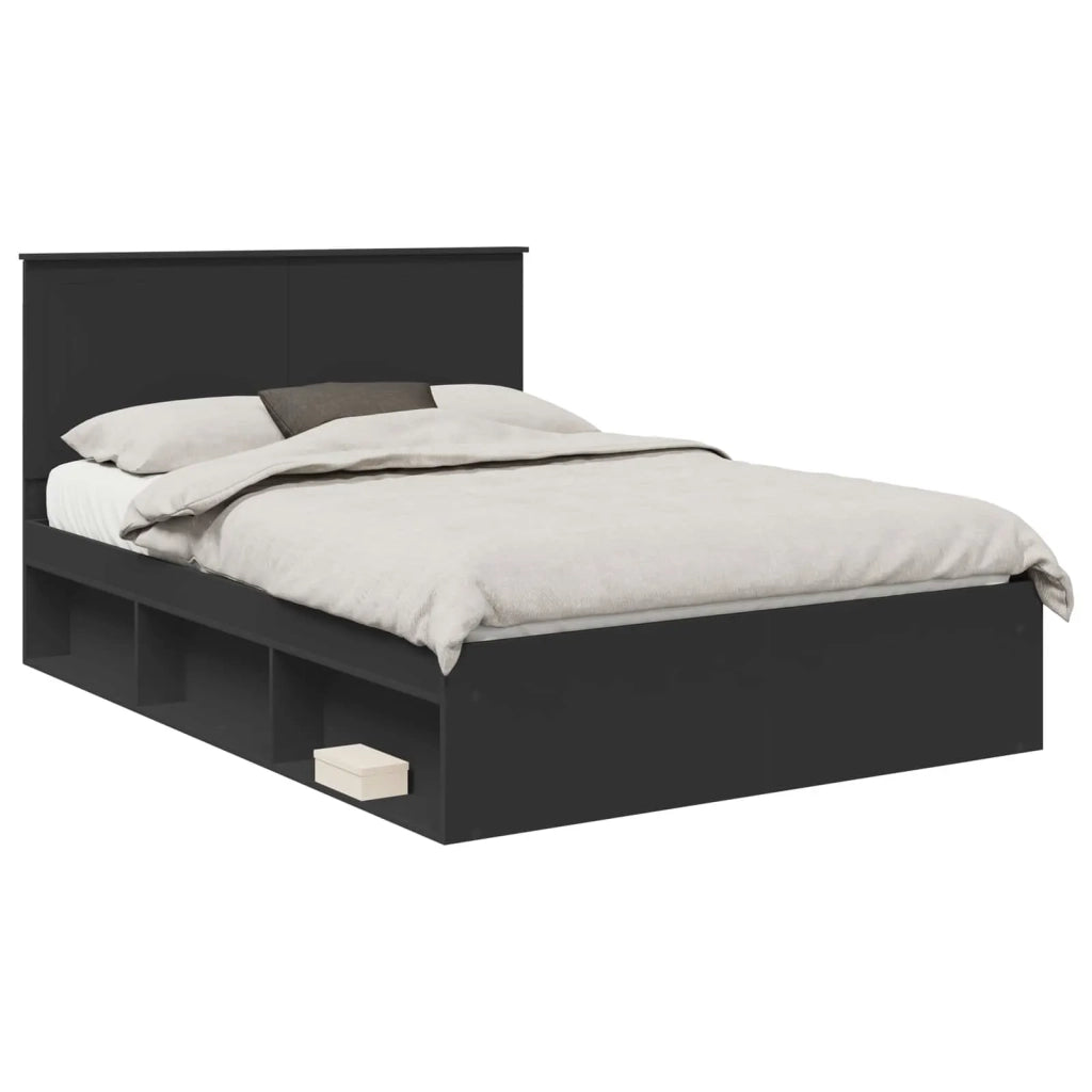 Struttura del letto Nero 135 x 190 cm Pino massello 3411020