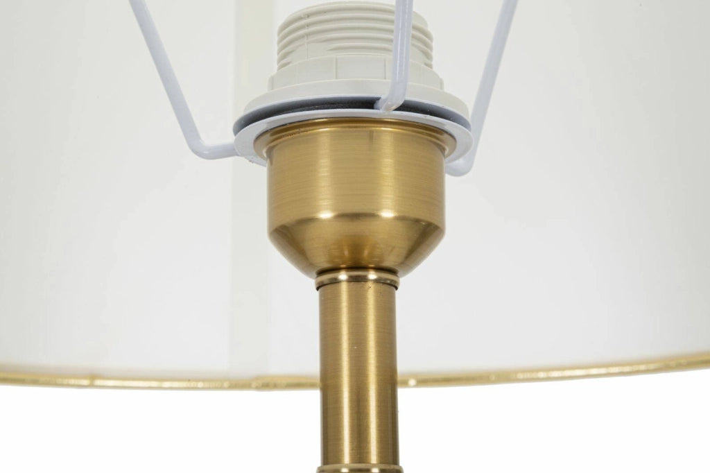 Lampada da terra Grisaille, Luce da terra, Lampada da pavimento, Lampada a stelo, 41x41 h160 cm, Bianco e Oro