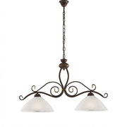 Lampadario Rustico Faraone 2 Luci Marrone e Bianco LuceArt Classic
