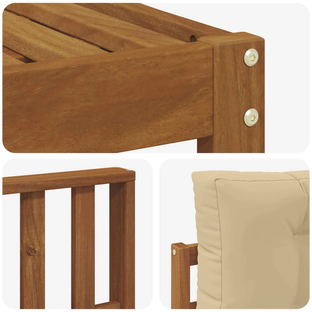 Set di divani da esterno con cuscino 5 pcs Naturale e Beige 3367156