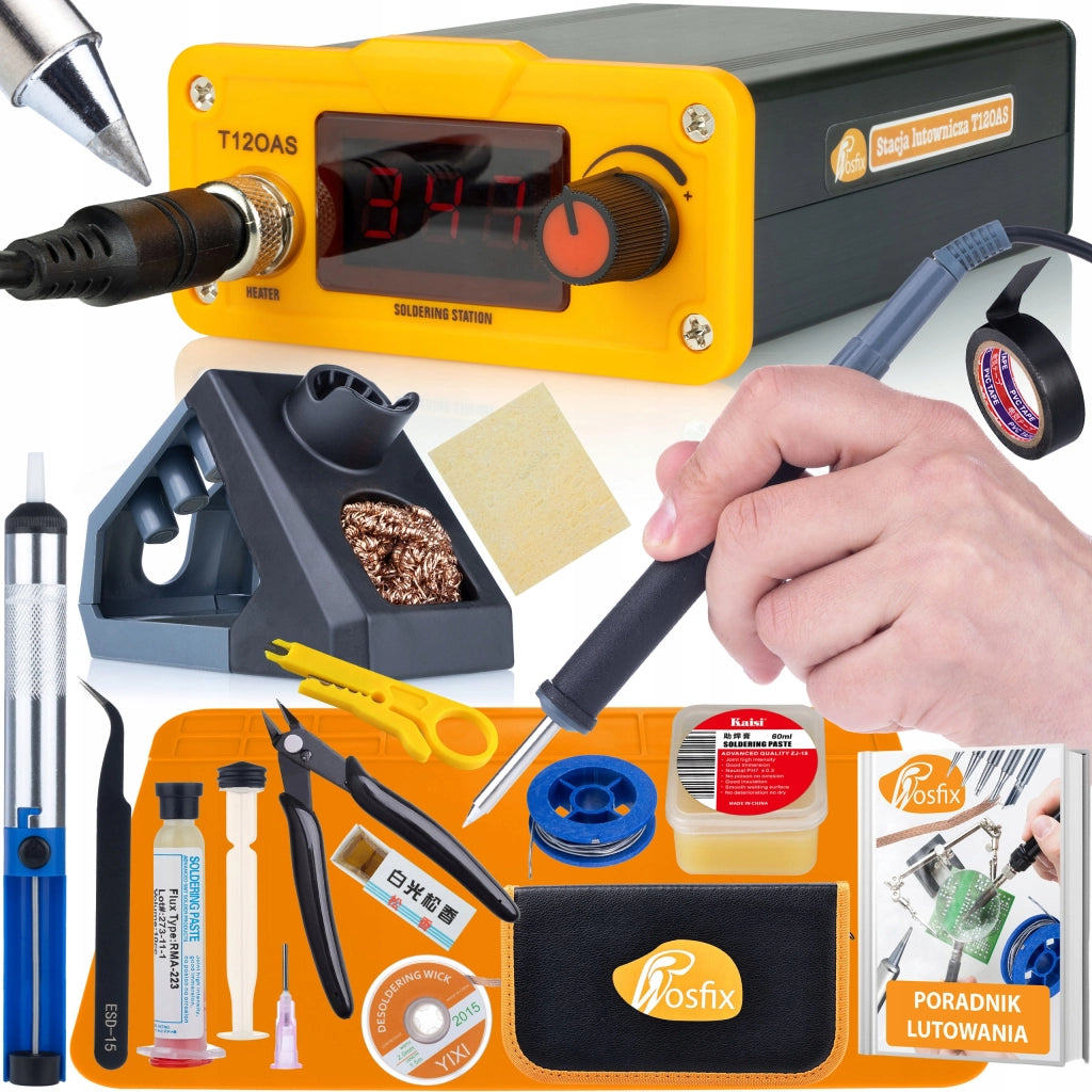 Stazione Saldante LCD 75W Rosfix Orange Akbash T12 – Grotto T12, Funzione SLEEP | Temperatura 200–480°C