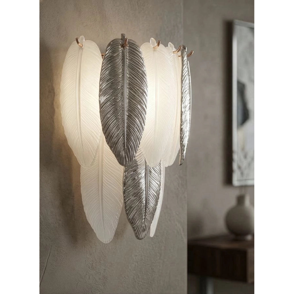 Lampada a Parete VKH898, Grigio, Vetro, 24x25x29 cm