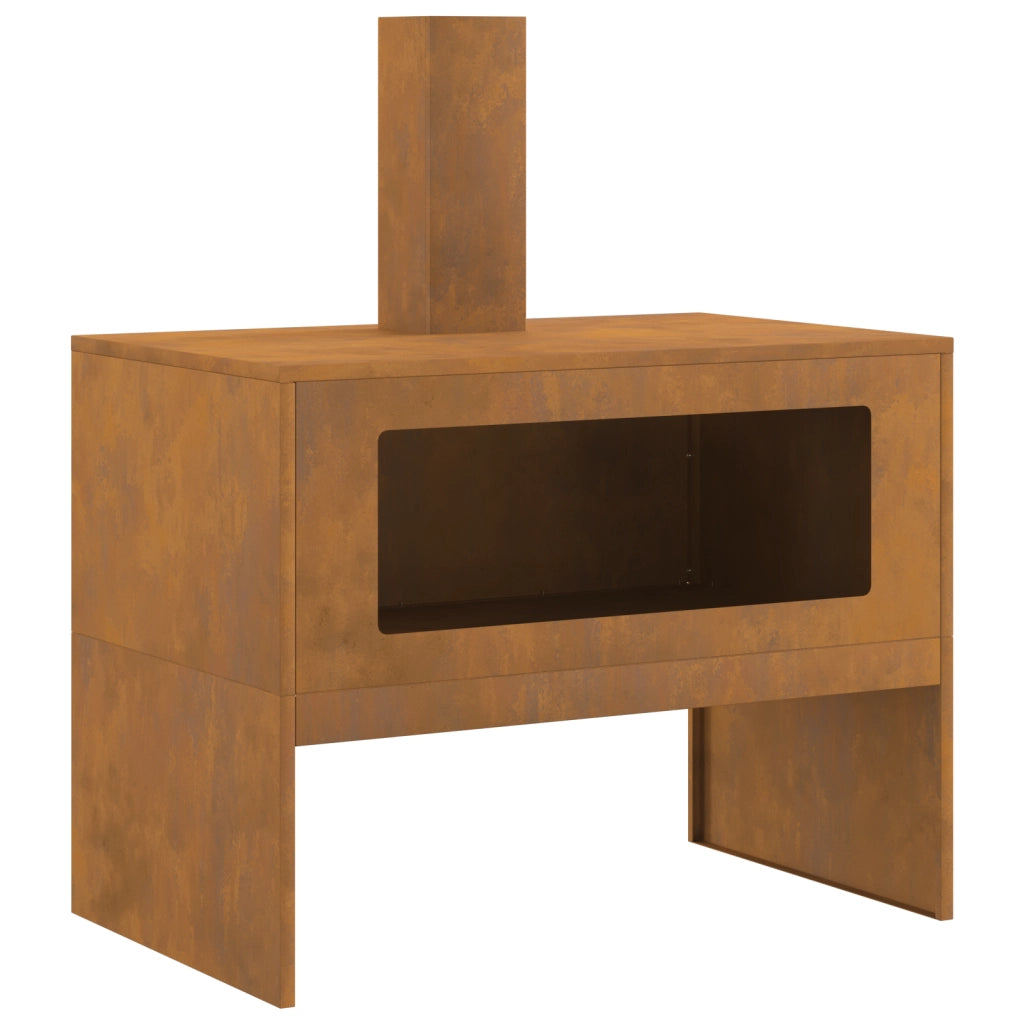 Focolare con Cappa 80x50x96 cm Acciaio Invecchiato