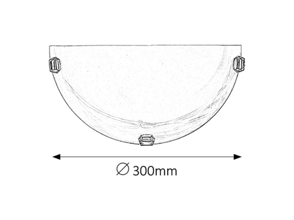 Applique Rabalux Alabastro metallo vetro bianco E27 30cm