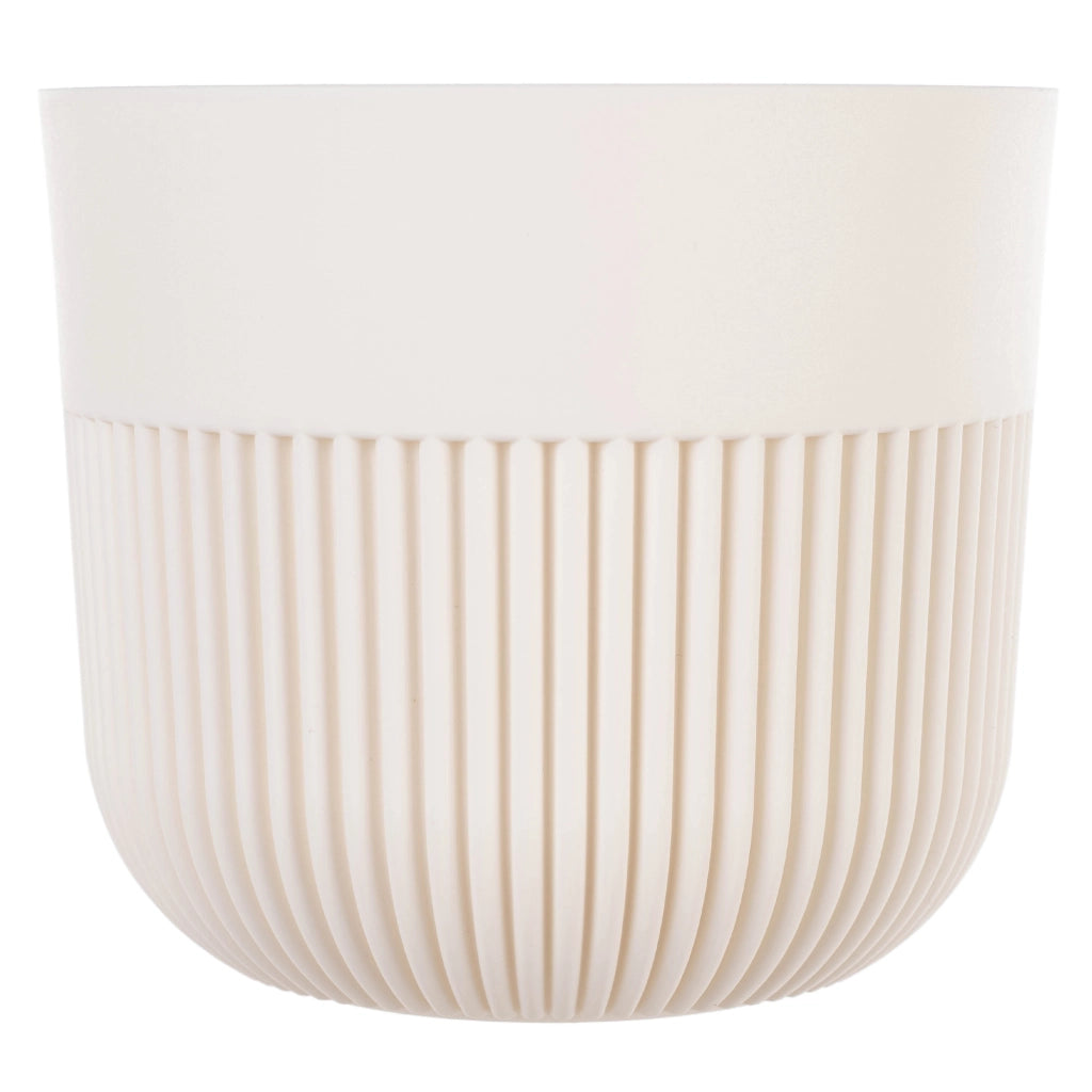 Vaso da fiori KADAX, 15 cm, in plastica, rotondo, con nervature, per piante e fiori