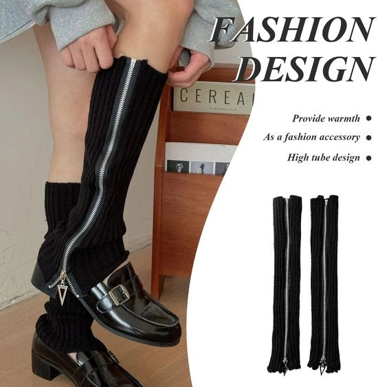 Accessori per abbigliamento - 1 coppia di calzettoni per gambe neri, calzettoni per gambe lunghi, calzettoni per gambe in lana, calzettoni, calzettoni per gambe caldi, calzettoni per donne invernali, Nero, M
