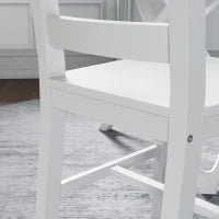 Set di 2 Sedie da Pranzo in Legno Massiccio di Pino Sedia da Cucina Schienale a Doghe Stile Casa di Campagna, Bianco