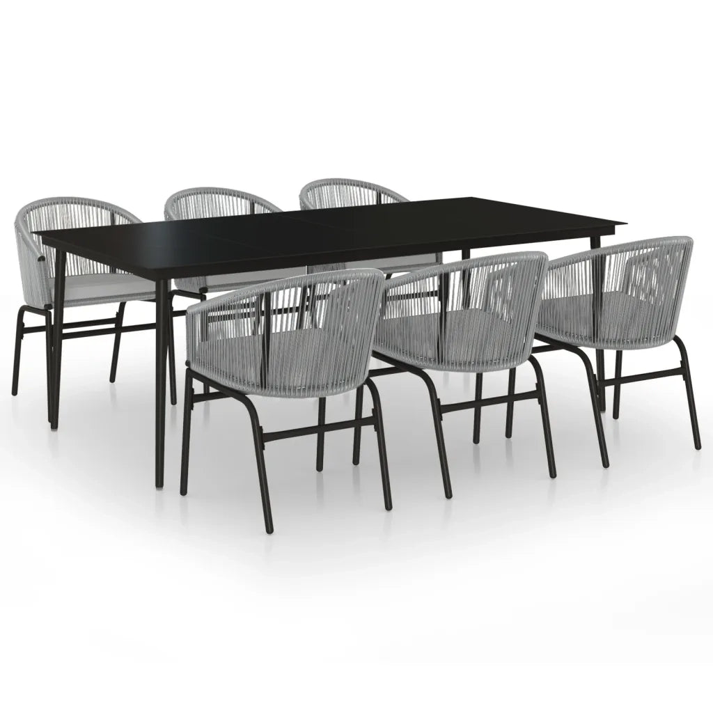 Set Mobili da Pranzo da Giardino 7 pz Antracite cod mxl 39389