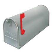 ALUBOX Cassetta Posta Americana 22X17X48 Cm Cassetta Postale In Lamiera Zincata Cassetta Postale Da Esterno Formato Rivista Con Bandierina COLORE: ARGENTO