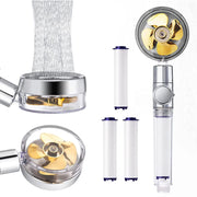 Trade Shop - Soffione Doccetta Doccia Con Elica Turbo Vortice Vortex Water Saving Easy Clean -