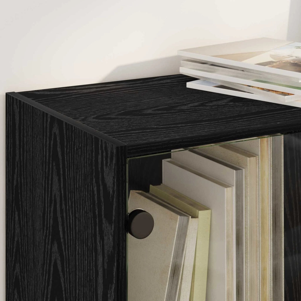 Credenza 2 pcs Rovere Nero 68 x 37 x 142 cm Legno multistrato