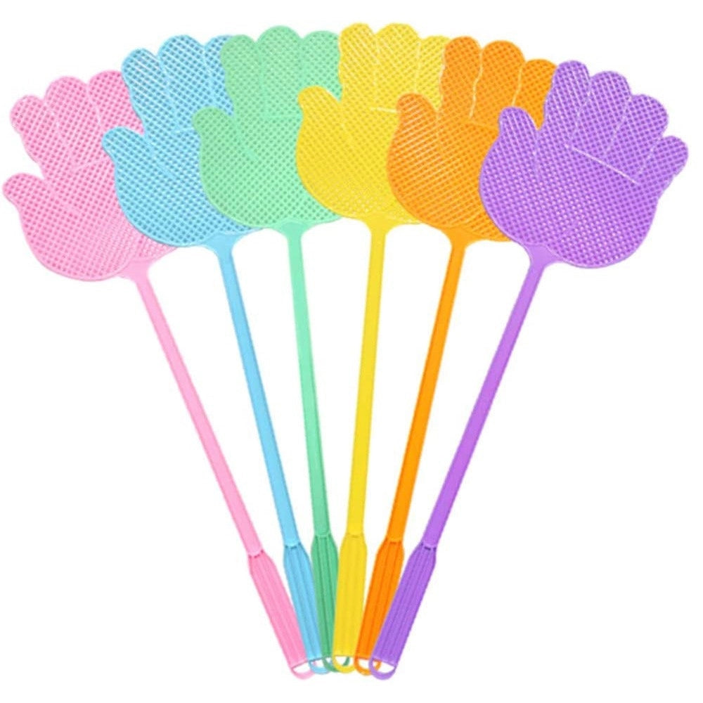 Trade Shop - 3 Pz Paletta Abbattimosche Abbatti Mosche Scaccia Insetti Colori Assortiti 47 Cm -