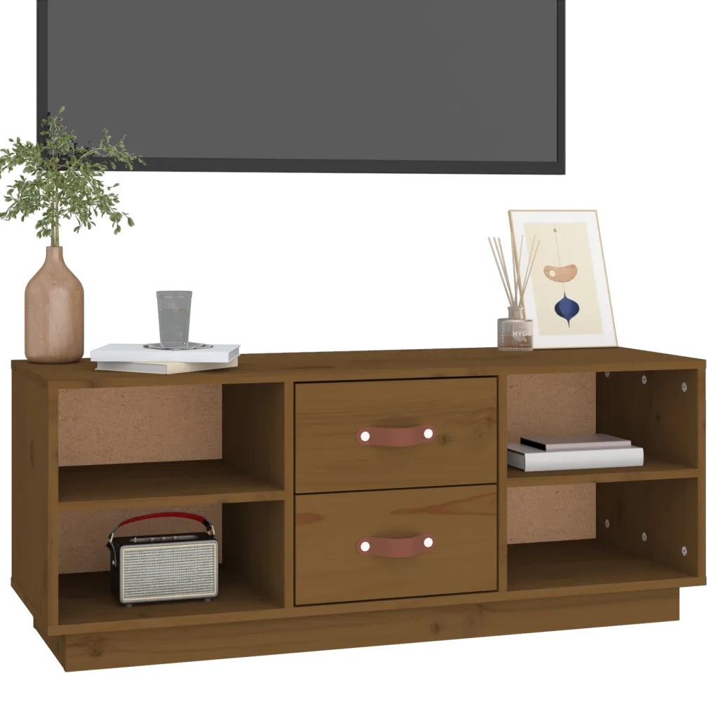 Mobile Porta TV Ambra 100x34x40 cm in Legno Massello di Pino 818228