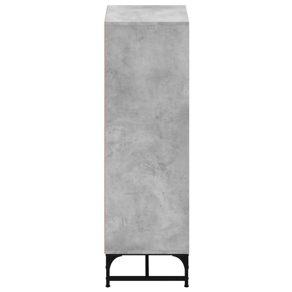 Credenza con Ante in Vetro Grigio Cemento 35x37x120 cm 836563