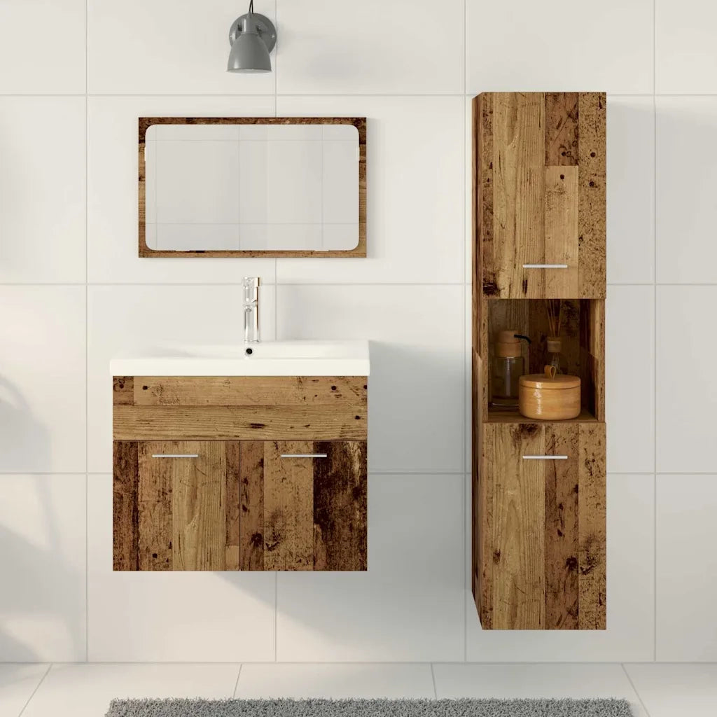 Set di mobili per il bagno 4 pcs Marrone Legno multistrato 3332580