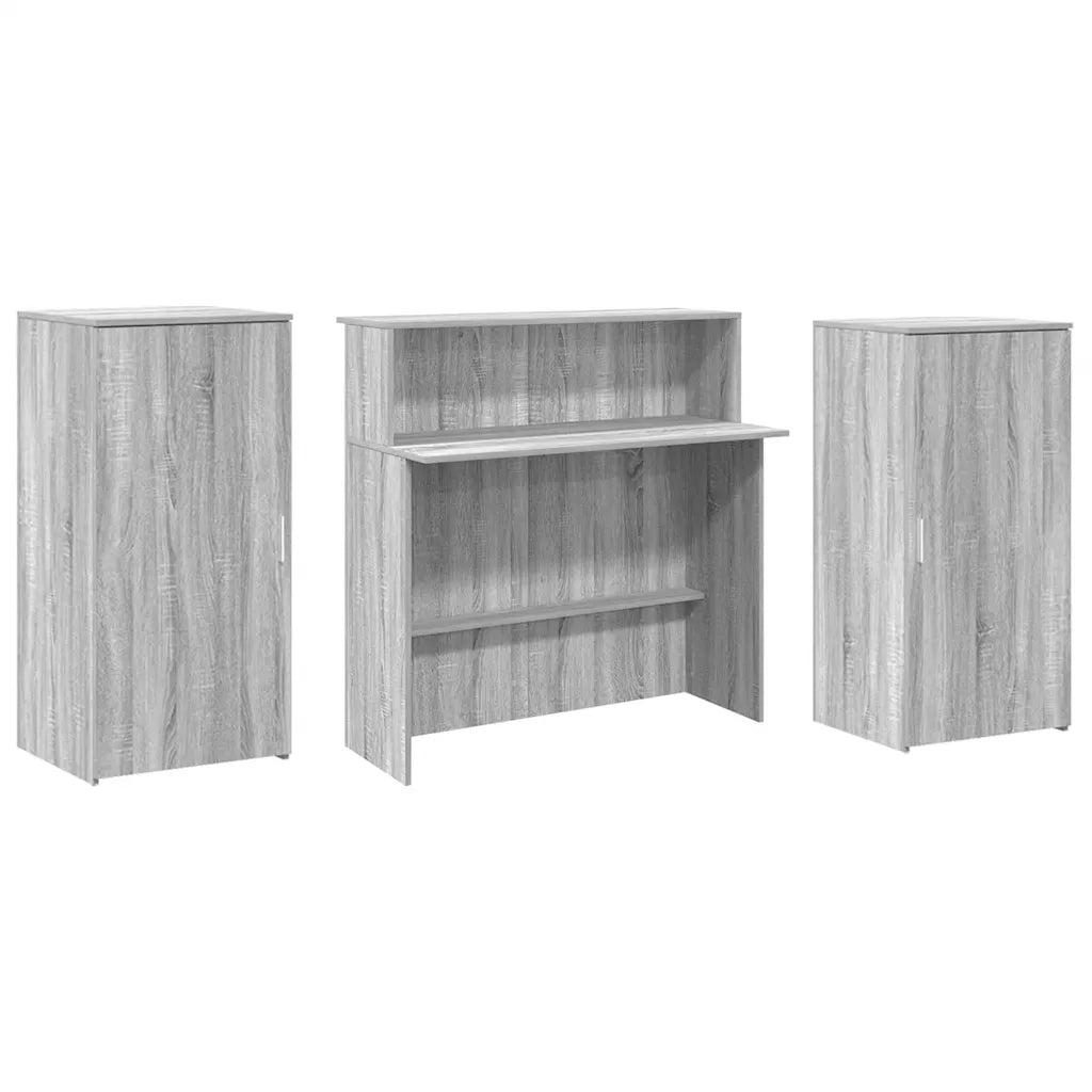 Banco Reception Grigio Sonoma 200x50x103,5 cm Legno Multistrato 3324219