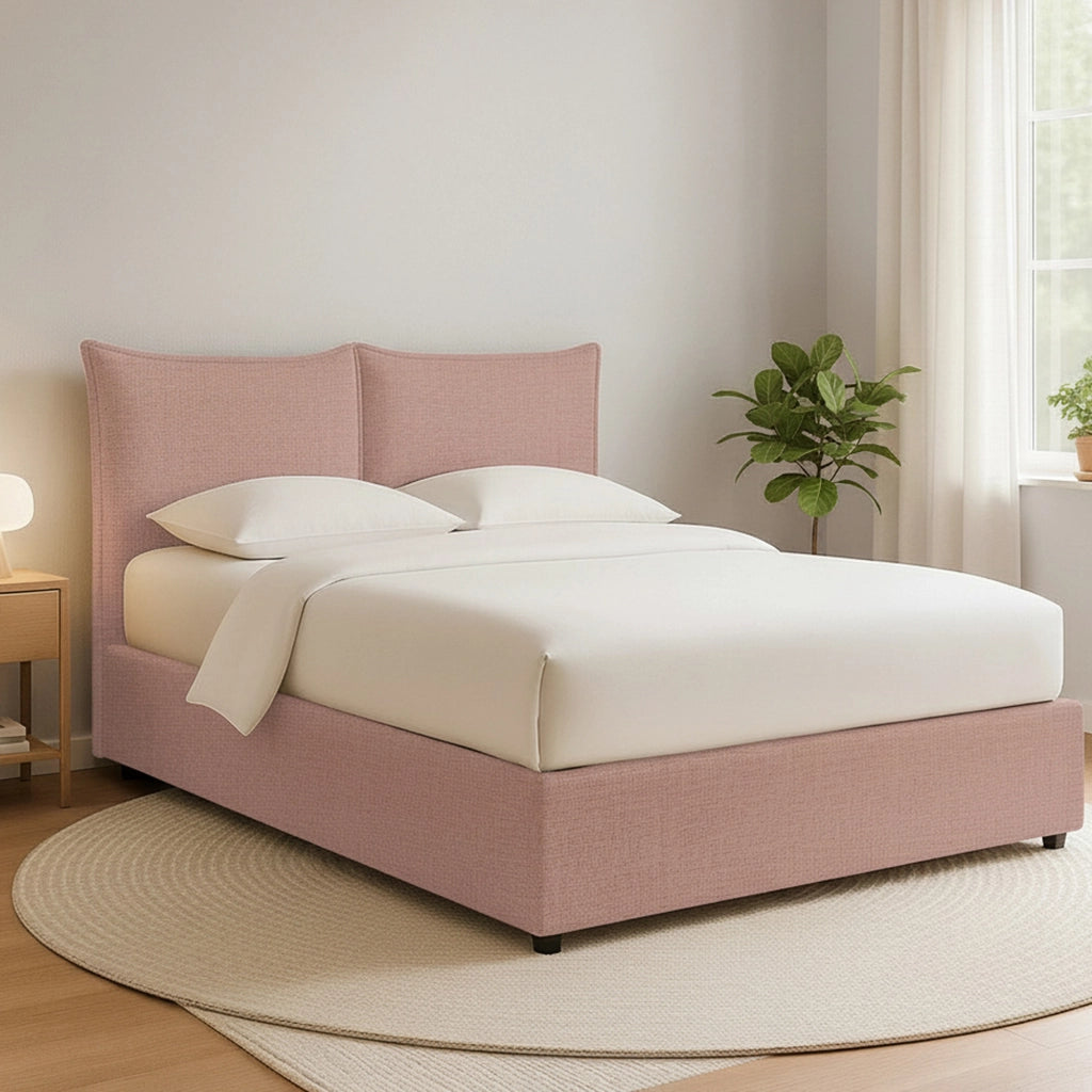Wetherby, Letto Matrimoniale Sfoderabile Made in Italy, Rosa