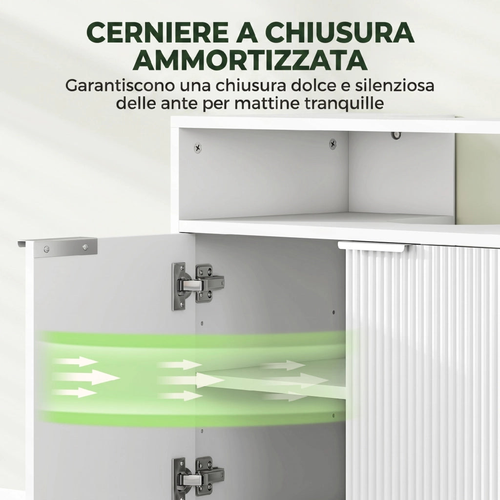 Mobile Sottolavabo Bagno con Ripiano Regolabile ¨C Zephmum ¨C Legno 60x33x63 cm Bianco