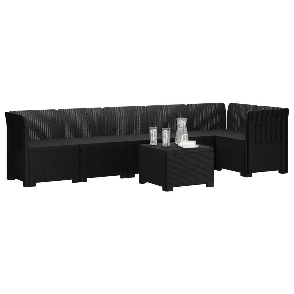 Divano da Giardino 6 Posti Aspetto Rattan PP Antracite 3444102