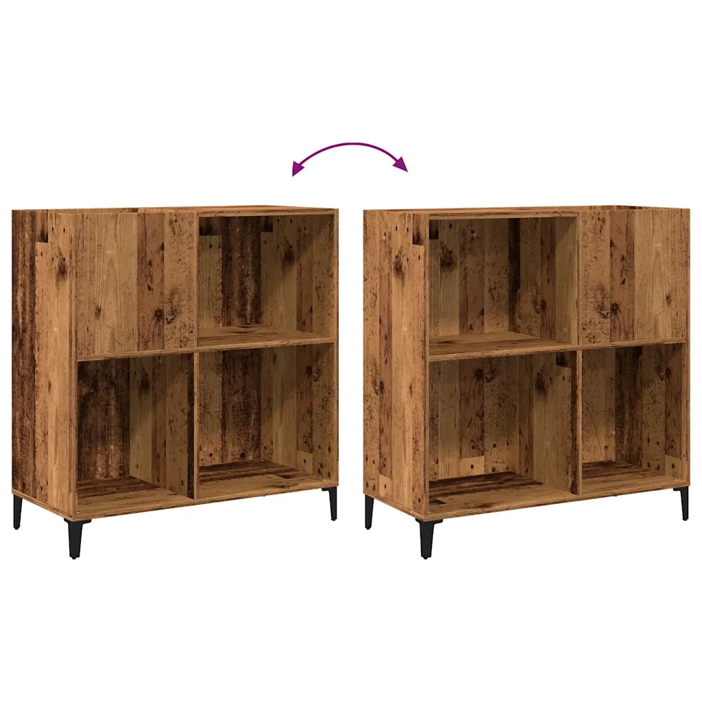 Mobile Porta Dischi Legno Antico 84,5x38x89cm Legno Multistrato 857173