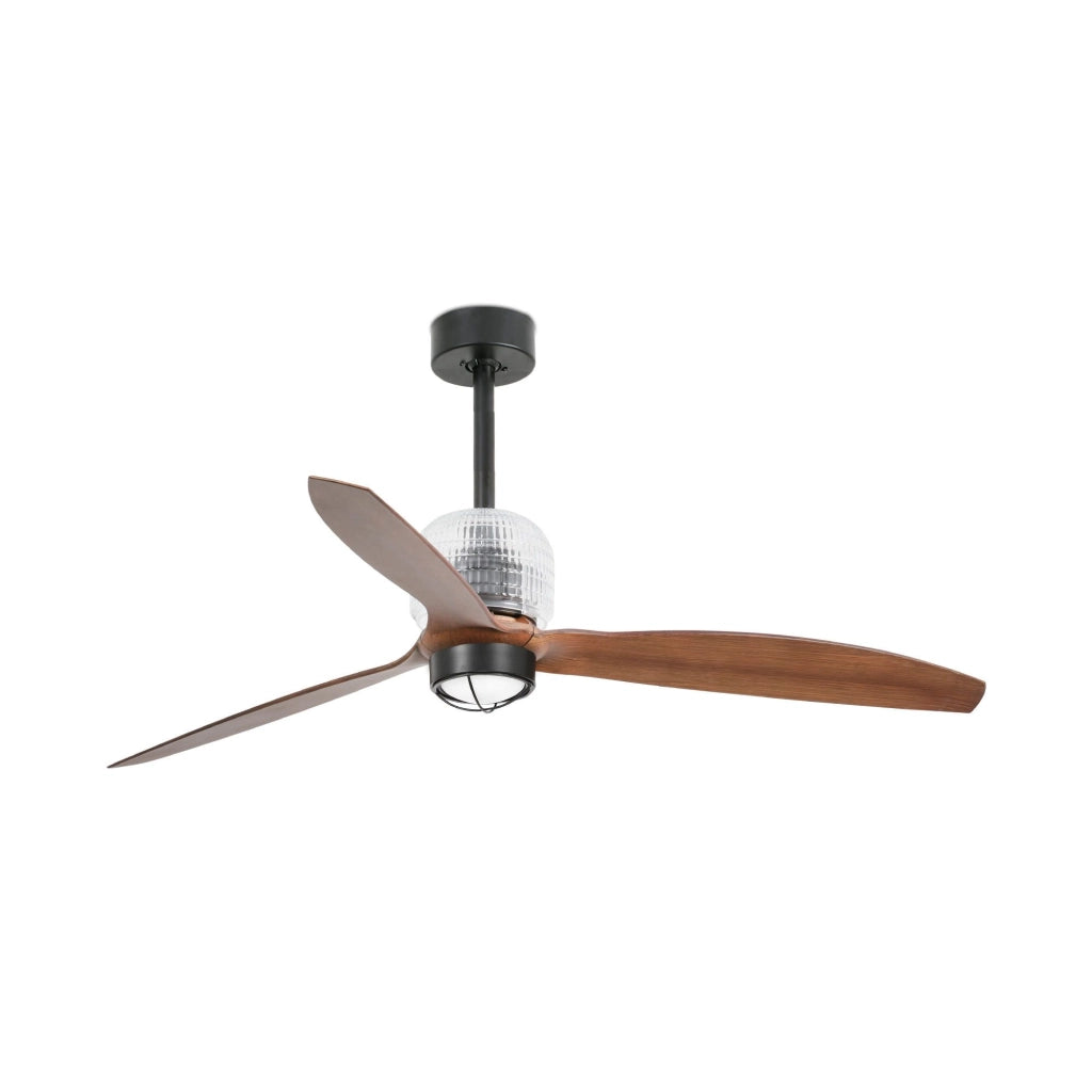 FARO Ventilatore da Soffitto Deco Fan Ø1280 mm Nero Opaco Acciaio 6 Velocita Regolabili Funzione Inversa Compatibile con Sistema TUYA – Modello FARO-33395DWT1N