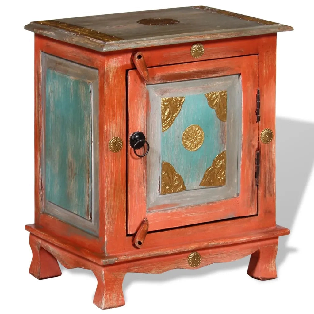 Comodino in Legno Massello di Mango Arancione 243969