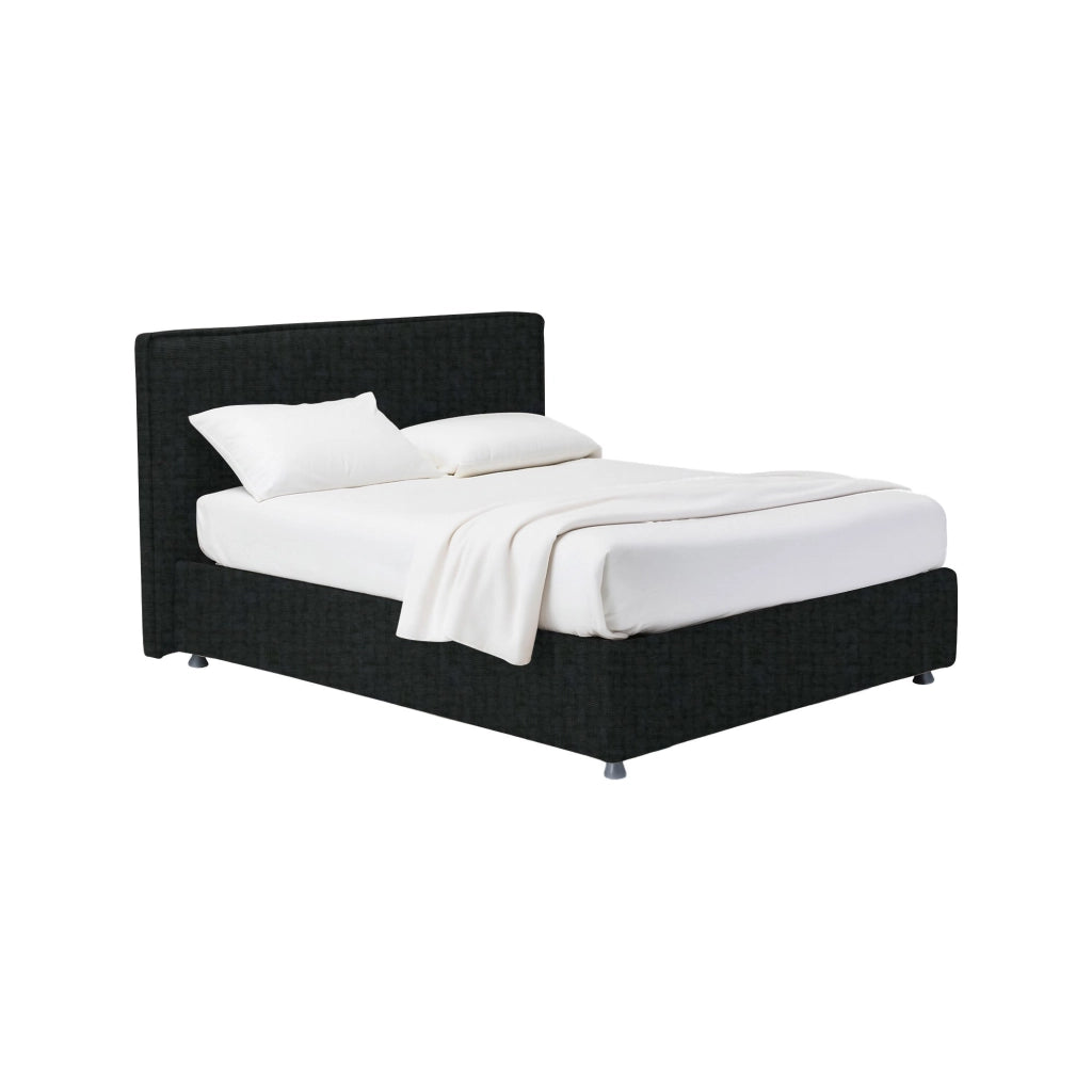 Widnes, Letto Matrimoniale Sfoderabile Made in Italy, Grigio Scuro