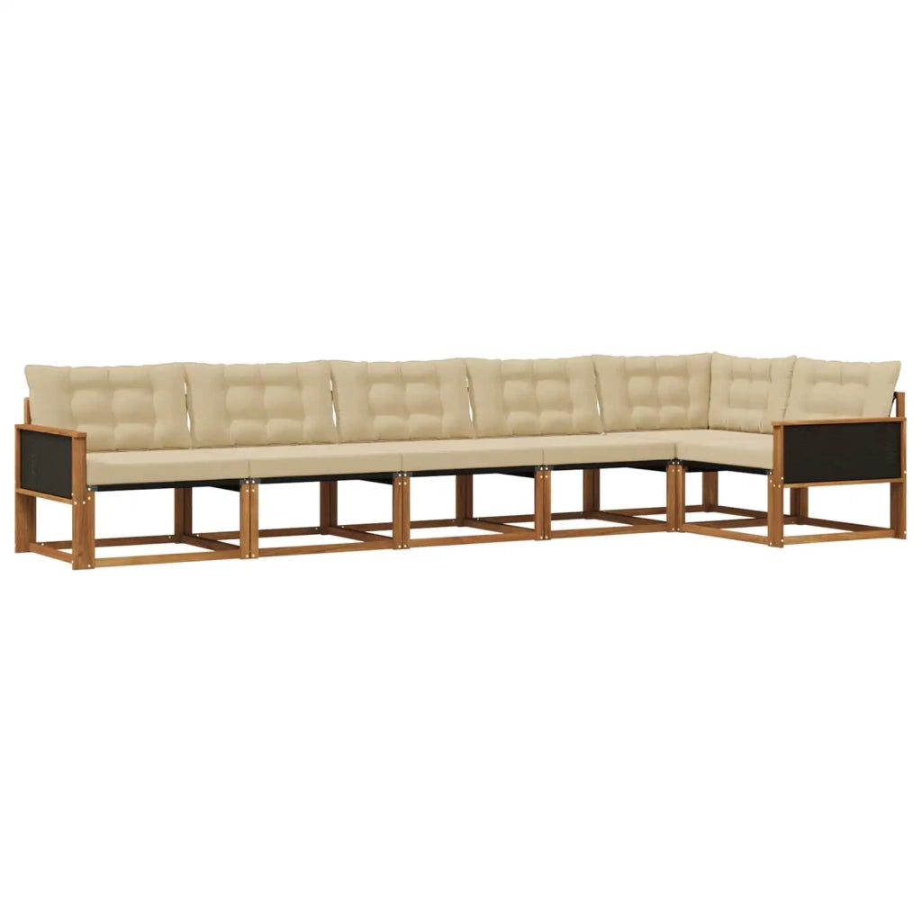 Set di divani da esterno 6 pz Naturale e Beige 3381449