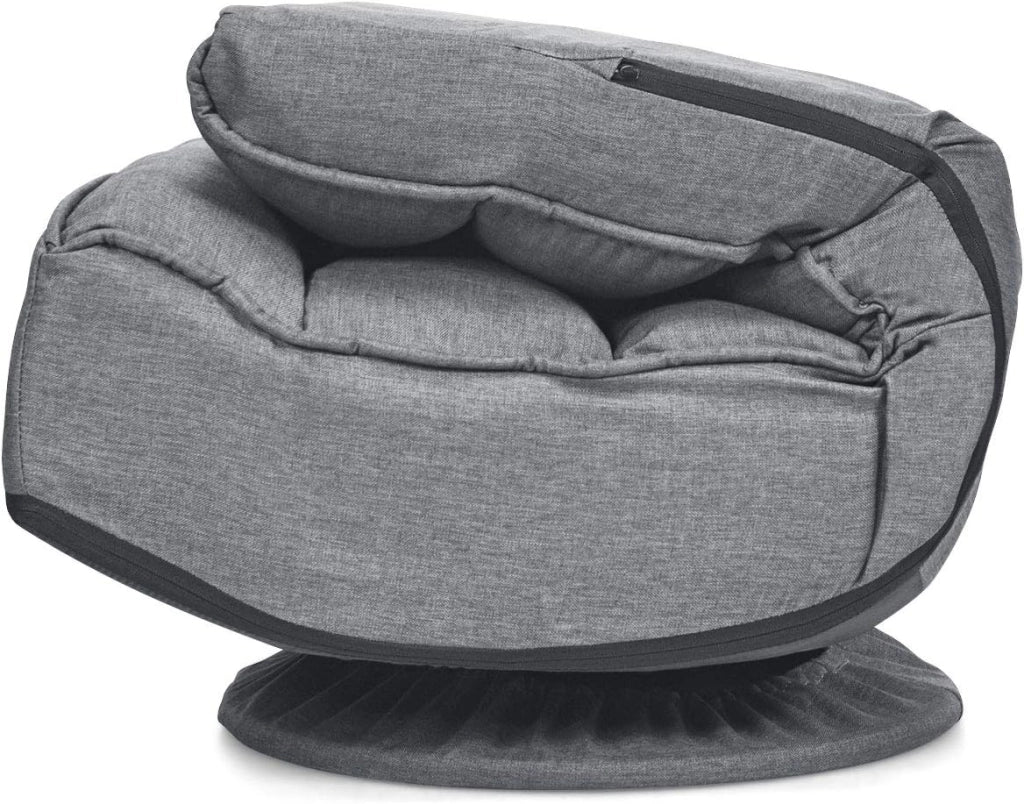 Sedia Imbottita da Pavimento, Reclinabile a 5 Livelli, Schienale Pieghevole, Base Girevole, Portata di 120 kg, Postazione da Relax/Lavoro/Gaming, 59x75x83 cm, 4 Colori Disponibili