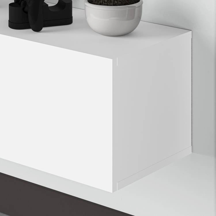 Mobile TV sospeso 180 x 30 cm FRANCY Bianco con 3 Ante a ribalta Porta TV parete