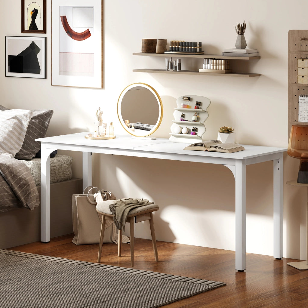 Scrivania per computer 180 cm con cassetto e ripiano ¨C zephmum ¨C bianco 180x70x75
