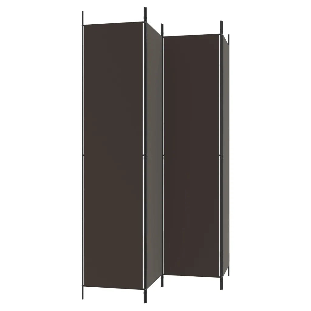 Divisorio a 4 Pannelli Marrone 200x220 cm in Tessuto 350199