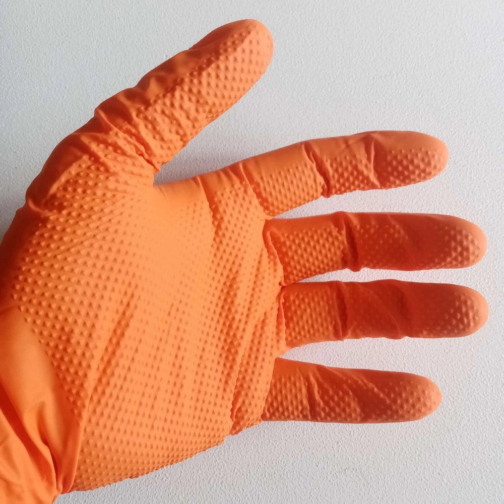 U-power one shot tg. l / 9 - 50 guanti monouso da lavoro in nitrile arancio