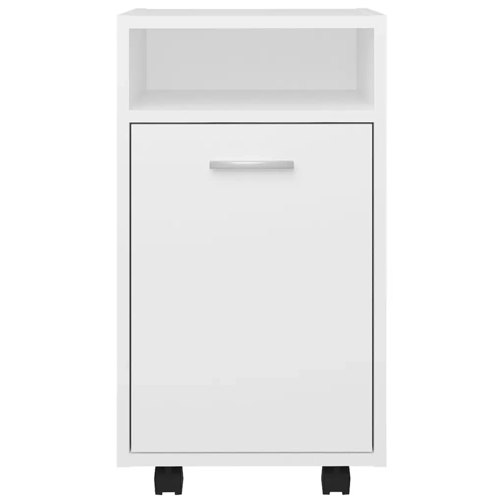 Credenza con Ruote Bianca 33x38x60 cm in Legno Multistrato cod mxl 74827