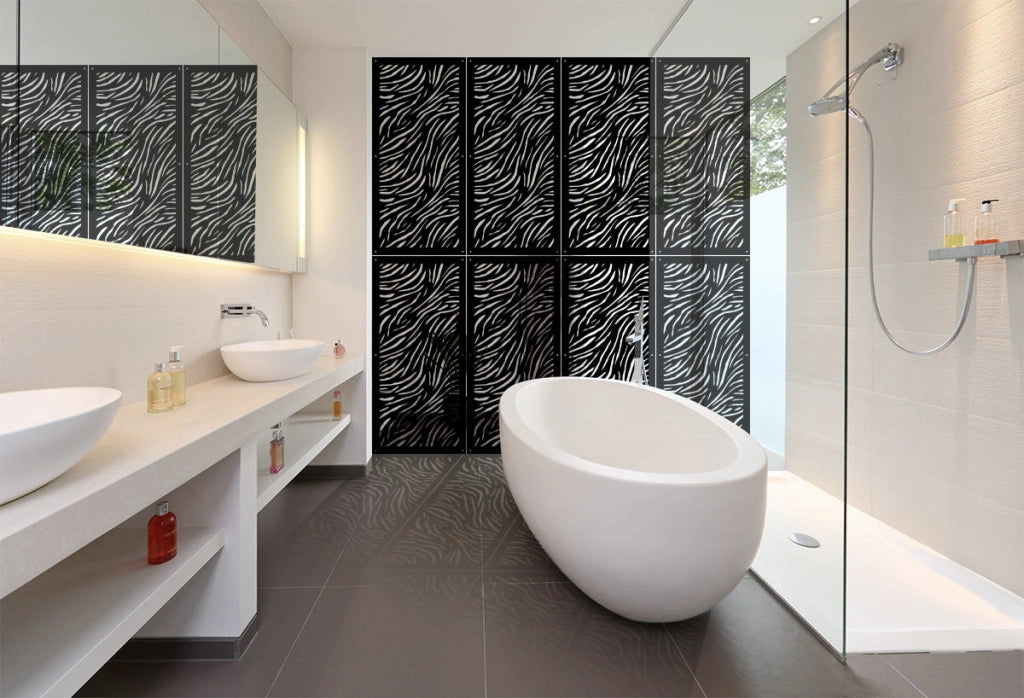 TIGER - Pannello in PVC traforato - Parasole Misura: 47x94 cm, Colore: nero