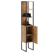Colonna bagno Aura in stile industriale legno di quercia e metallo