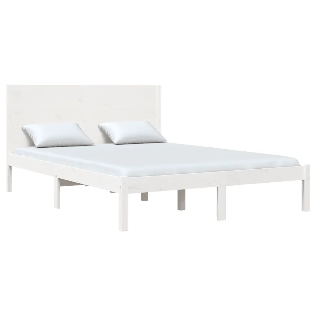 Letto senza Materasso Bianco 140x190 cm Legno Massello di Pino