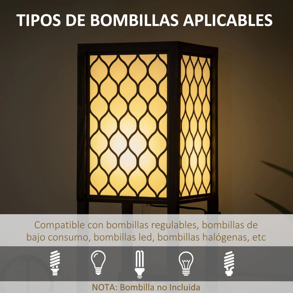 Libreria a colonna con lampada ¨C zephmum ¨C Nero e Bianco 26x26x156 cm