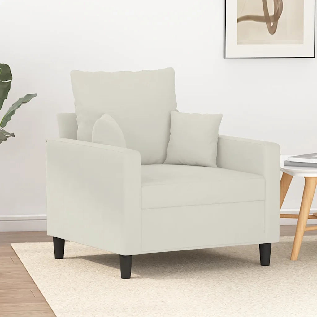 Poltrona-Poltroncina-Divano Sedia Crema 60 cm Velluto 135901