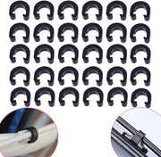 30 clip per bicicletta in alluminio nero, adatto per bici da corsa e mountain bike, clip di guida flessibili, adatto per cavi freno, derailleur e cambio.