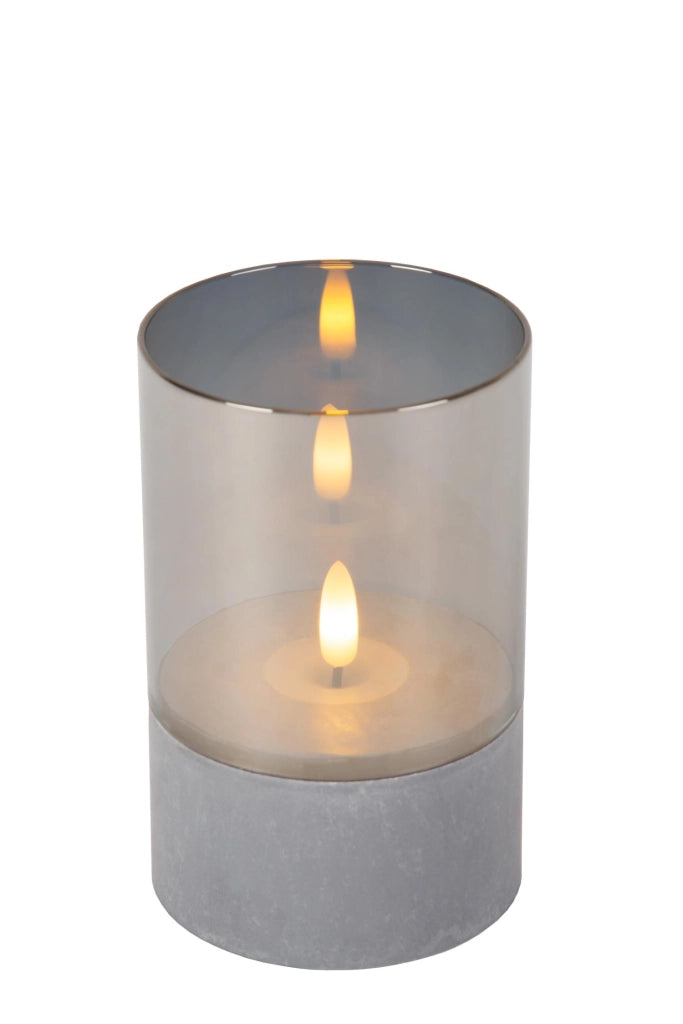 Lampada da tavolo classica VELAS 3 LED vetro grigio Lucide